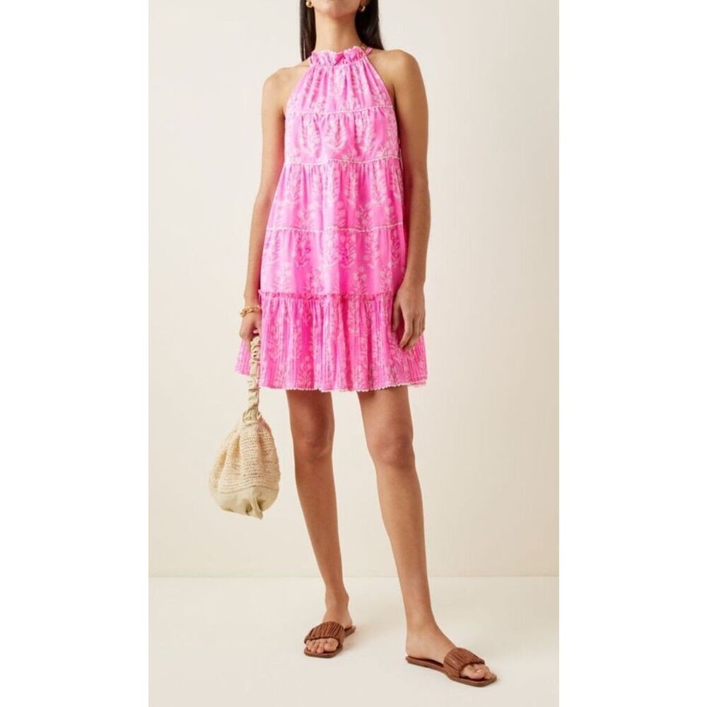 NWT Juliet Dunn tiered tie back dress, Sz 0, Us 2-6 $355